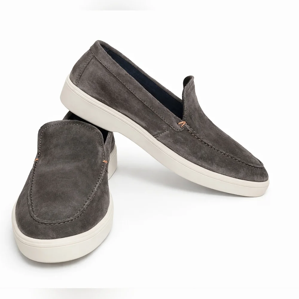 Franco Fortini Conner men's slip-on moc toe suede loafers grey Size 8.5